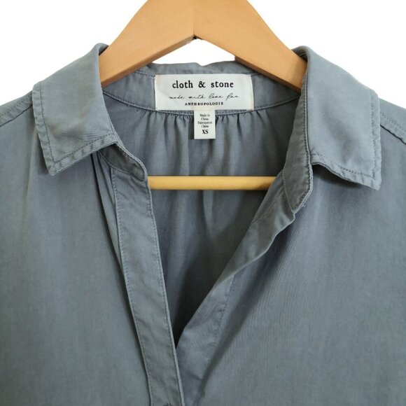 NWOT Anthropologie Cloth & Stone Tayla Dip Dye Button Down Shirt Size XS - Picture 4 of 6